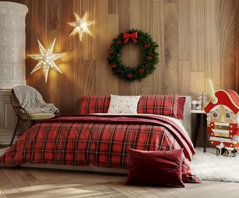 Modern Double Bed-ID:737377886