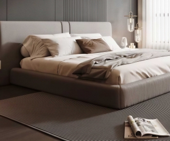 Modern Double Bed-ID:432490117