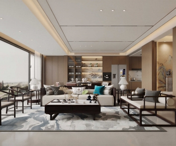 New Chinese Style A Living Room-ID:115173103