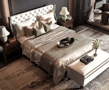 Modern Double Bed-ID:604295025