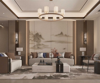 New Chinese Style A Living Room-ID:137398006