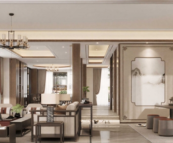 New Chinese Style A Living Room-ID:633274082