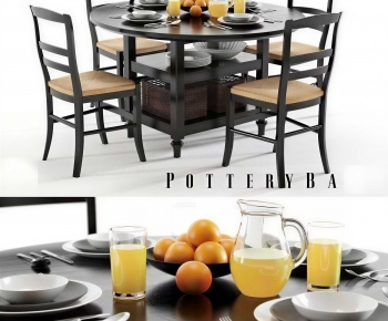 American Style Dining Table And Chairs-ID:170722968