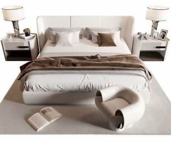 Modern Double Bed-ID:967966085