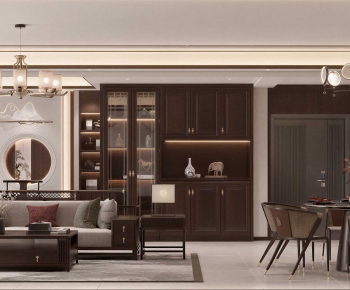 New Chinese Style A Living Room-ID:596259121