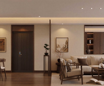 New Chinese Style A Living Room-ID:650495054