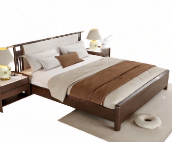 New Chinese Style Double Bed-ID:350502971