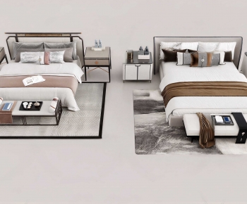 New Chinese Style Double Bed-ID:805314067