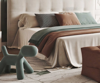 Modern Double Bed-ID:477402933