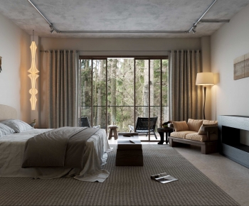 Wabi-sabi Style Bedroom-ID:943247089