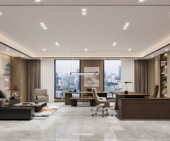 New Chinese Style Manager's Office-ID:800841098