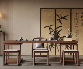 New Chinese Style Tea Tables And Chairs-ID:677741051