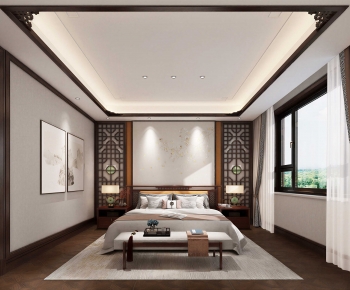 New Chinese Style Bedroom-ID:198220011