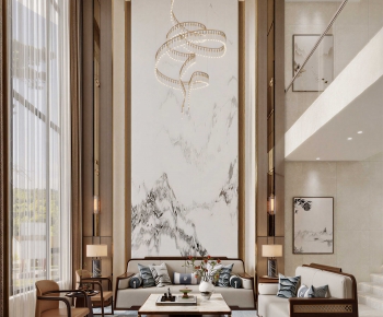 New Chinese Style A Living Room-ID:776247984