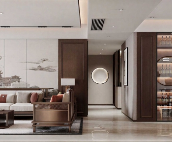 New Chinese Style A Living Room-ID:469317914