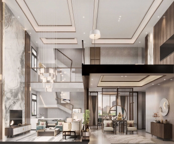 New Chinese Style A Living Room-ID:742975002