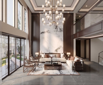 New Chinese Style A Living Room-ID:180849082