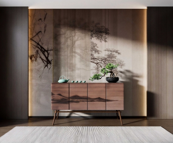 New Chinese Style Entrance Cabinet-ID:458662992