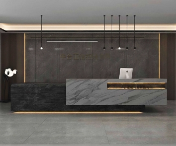 Modern Office Reception Desk-ID:812704092
