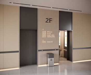 Modern Office Elevator Hall-ID:640620953