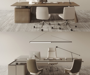Modern Office Desk And Chair-ID:487791065