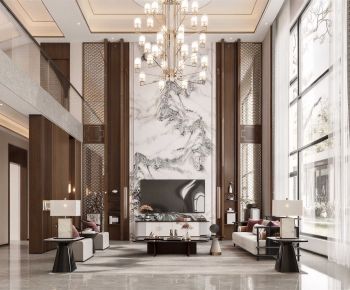 New Chinese Style A Living Room-ID:391995915