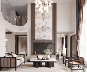 New Chinese Style A Living Room-ID:219732054