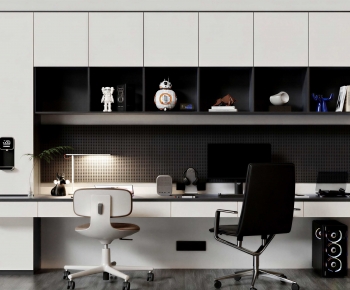 Modern Computer Desk And Chair-ID:600351108