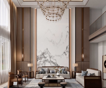 New Chinese Style A Living Room-ID:332364087