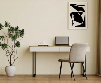 Modern Computer Desk And Chair-ID:145534044