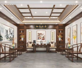New Chinese Style A Living Room-ID:922995091