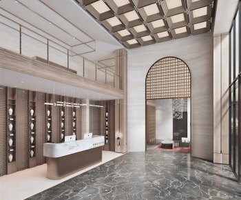 New Chinese Style Office Reception Desk-ID:347501994