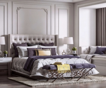 Simple European Style Double Bed-ID:815455917