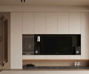 New Chinese Style TV Wall-ID:787026888