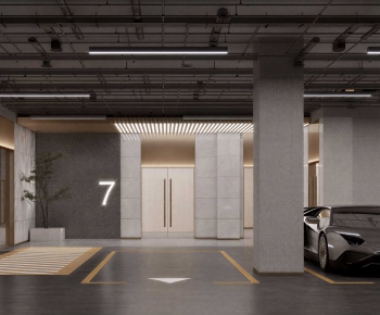 Modern Underground Parking Lot-ID:572173125