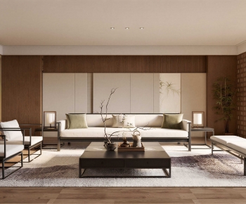 New Chinese Style A Living Room-ID:649589064