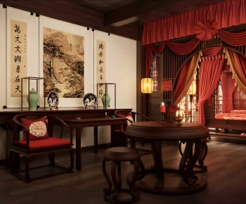 Chinese Style Bedroom-ID:525748011
