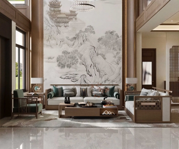New Chinese Style A Living Room-ID:292013883