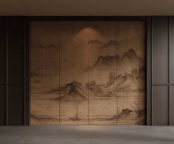 New Chinese Style TV Wall-ID:250247008