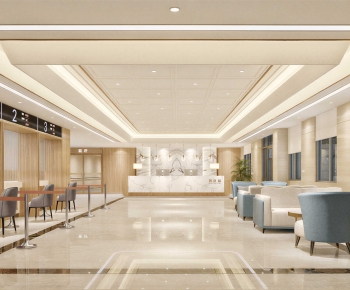 Modern Hospital Hall-ID:107629376