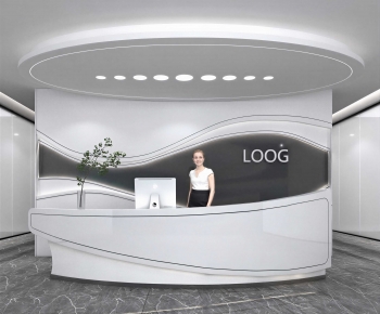 Modern Office Reception Desk-ID:492964034