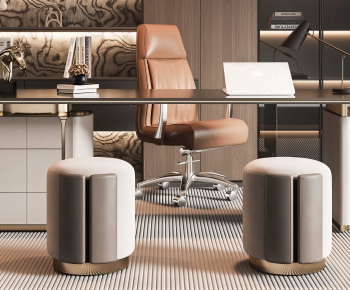 Modern Computer Desk And Chair-ID:367583044