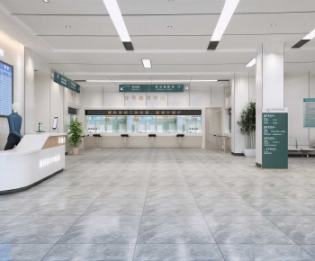 Modern Hospital Hall-ID:673251291