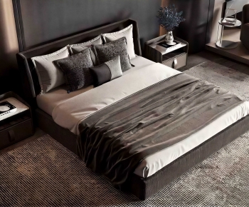 Modern Double Bed-ID:203250896