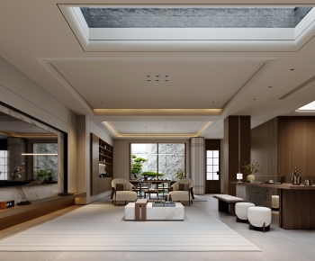 New Chinese Style A Living Room-ID:491786008