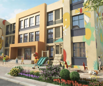 Modern School Building-ID:104609016