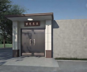 New Chinese Style Facade Element-ID:814374921