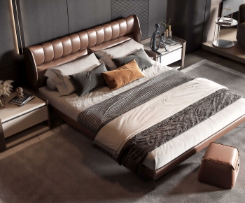 Modern Double Bed-ID:770643959