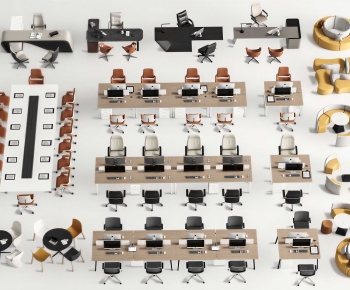 Modern Office Desk And Chair-ID:622932911