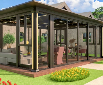 Modern Glass Sunshine Room-ID:506809004